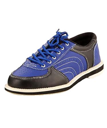 Womens Bowling Shoes Leather Lightweight Bowling Trainers Lawn Non-Slip Comfortable Breathable 7 Blue