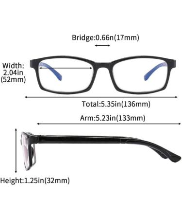 Suertree Blue Light Filter Distance Glasses for Women & Men - Lightweight Myopia Glasses -2.5 Black - Buy Online on GoSupps.com