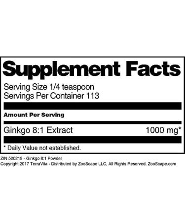 Ginkgo 8:1 Powder (4 oz ZIN: 520219) - 3 Pack - Buy Online on GoSupps.com