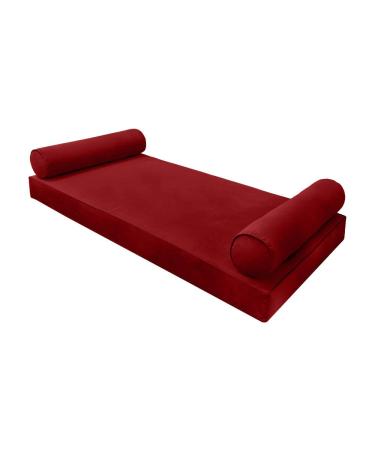 |SLIPCOVER ONLY| V5 Velvet Indoor Daybed Mattress Pillow Pipe Trim Twin AD369