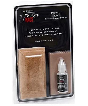 Rustys Rags Gun Care Kit for Pistols, Revolvers and All Handguns  Sheepskin Gun Cloth & Silicone Oil  Removes & Repels Dust and Fingerprints - Can be Used on All Gun Finishes