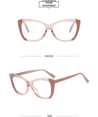 SERONI TR90 Cat Eye Blue Light Blocking Glasses for Men & Women - UV Protection Khaki Frame 56mm - Buy Online on GoSupps.com