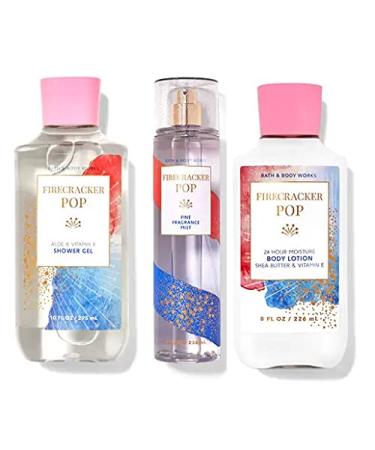 Bath and Body Works 3 Piece Set Firecracker Pop Shower Gel  Body Lotion  Fine Fragrance Mist