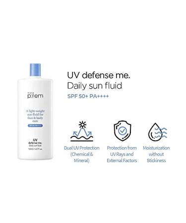 Make P:Rem UV Defense Me Daily Sun Fluid 150ml SPF 50+ PA++++ - Best Sunscreen for All Skin Types | Shop Internationally - Buy Online on GoSupps.com