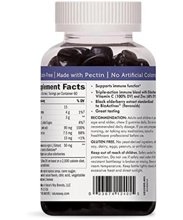Sambucus Elderberry Gummies Herbal Supplements - 120 Count Pack of 1 - Buy Online on GoSupps.com