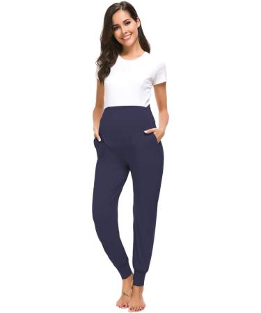 Love2Mi Maternity Women's Stretchy Lounge Jogging Trousers - Navy Blue - Buy Online on GoSupps.com