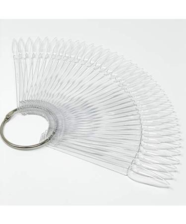 Tip Fan Stiletto Transparent Clear | 36 Presentation Nail Tips with Metal Ring | NAILFUN Nail Art Display - Buy Online on GoSupps.com