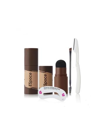 Eyebrow Stamp Stencil Kit One-Step Vegan Eyebrow Stamp Pomade for Women & Girls - Achieve Flawless Brows Effortlessly with Our Comprehensive Eyebrow Makeup Kit (Red Brown)