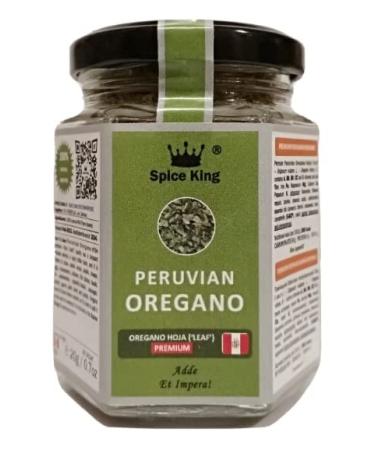 Peruvian Oregano Hoja Peru Leaves Spice King Origanum vulgare Glass jar 20 g 0.7 oz