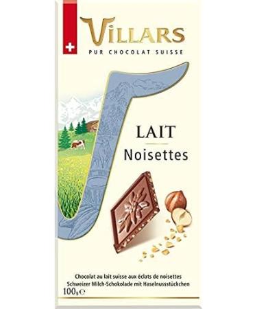 VILLARS - Milk Chocolate Tasting Bar with Hazelnut Pieces 100G - Pack of 2 - Special Offer - Buy Online on GoSupps.com