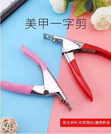 PSGS 2 Colors U-Shaped False Tips Trimmer Manicure Cutter Tool Stainless Steel Acrylic UV Gel False Nail Tip Clipper Scissors (Color : Pink) - Buy Online on GoSupps.com