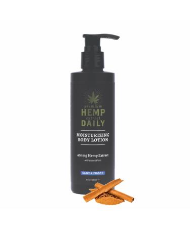 Premium Hemp Daily Ultra-Moisturizing Body Lotion - Face Moisturizer & Hand Cream - Dry Skin Care Cream with Hemp Seed & Essential Oils - Sandalwood - 8oz (Pack of 1)