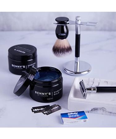 Shaving Brush | Free Travel Case | BENNY'S | Luxury Brush | Gentle Exfoliator | Removes Dirt Dead Skin and Reduce Blemishes | Men's Gift Idea | Creates The Best Shaving Cream Lather | Made in The UK - Buy Online on GoSupps.com