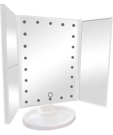 Buy From TV Trifold Makeup Mirror with LED Lights - Portable Vanity Mirror with 10x Magnification - Dimmable Lighted Mirror for Makeup and Grooming - Buy Online on GoSupps.com