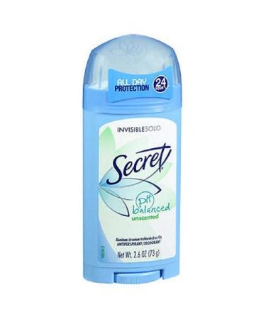 Secret Invisible Solid Antiperspirant & Deodorant  Unscented  2.6 Ounces