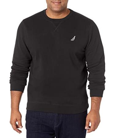 Nautica Men's Basic Crew Neck Fleece Sweatshirt Large True Black