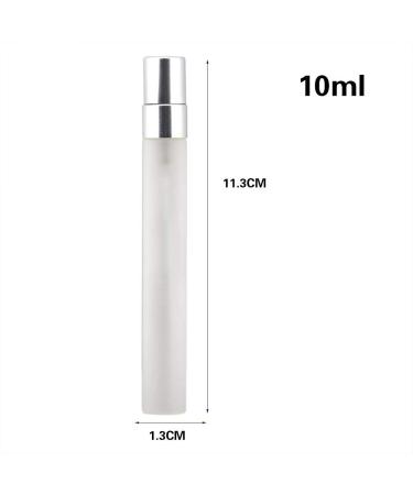 Enslz 10ml Mini Spray Bottles - Frosted Refillable Glass Atomizers for Travel (10pcs Silver) | Perfect Perfume Travel Accessories - Buy Online on GoSupps.com