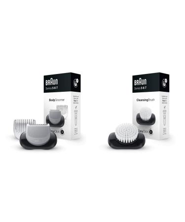 Braun EasyClick Bodygroomer attachment for razor & easyClick Face cleaning brush attachment for razor men compatible with Series 5 6 and 7 electric shavers (razor models from 2020) Bodygroom attachment bundle with facial cleaning brush