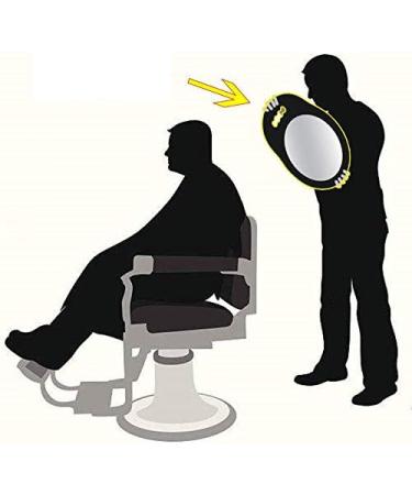 Mpowtech Round Handle Mirror: Durable Handheld Barber Mirror for Salons - Lightweight Foam Haircut Mirror (Black) - Buy Online on GoSupps.com