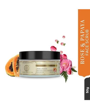 Rose & Papaya Face Scrub - Ayurvedic Moisturizing Scrub for All Skin Types | Blackhead Remover | Chemical-Free - Buy Online on GoSupps.com
