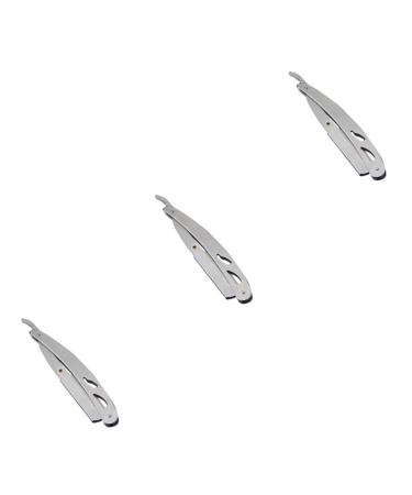 Beaupretty 3 StK razor holder made of stainless steel balders Razor For men vintage razor for men stainless steel inoxlm vintage razor holder old -fashioned scraper