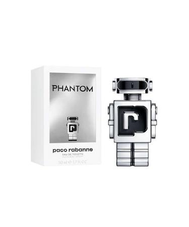 Phantom by Paco Rabanne for Men 1.7 oz Eau de Toilette Spray Refillable Vanilla Lemon Fresh Lavender 1.7 Fl Oz (Pack of 1)