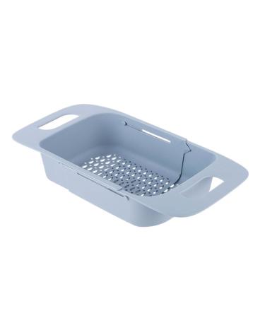 Zerodeko 2 Pcs Retractable Drainer Basket Mesh Strainer Silicone Can Strainer Kitchen Drain Rack Drying Rack 37.5x18.5x8cmx2pcs Bluex2pcs