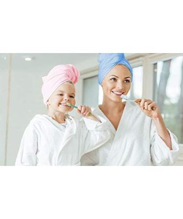 Betroy Wrap Turban Towel Set - 4 Ultra-Suction Microfiber Hair Drying Towels (51x22cm) in Blue Pink Purple Yellow - Perfect for Fast Drying & Salon Results - Buy Online on GoSupps.com