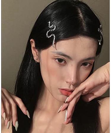 Silver Snake Hair Clips Set - Vintage Decorative Metal Barrettes for Women and Girls - 2pcs Punk Hair Pins for Thick and Thin Hair - Buy Online on GoSupps.com