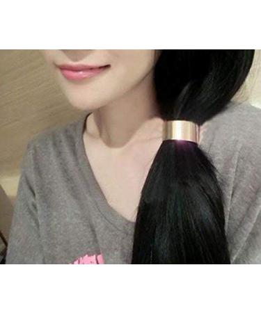 Punk Metal Circle Hair Cuff Ponytail Holder - Set of 2 | Elastic Hair Ties - Buy Online on GoSupps.com