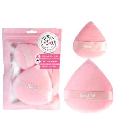 StansOut Beauty Velvet Makeup Puff Set (2-Pack) - Luxuriously Soft Powder Puffs for Seamless Face Makeup Application - Premium Quality - Perfect for Flawless On-the-Go Touch-Ups