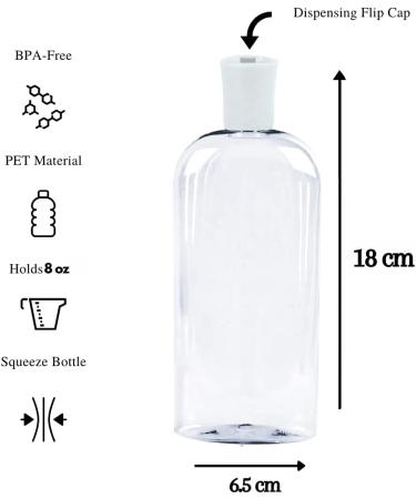 8 oz JND Plastic Squeeze Bottles with Flip Cap - 2 Pack, Leak Proof & Reusable for Travel and Household Use - Ideal for Shampoo, Conditioner, Cleaning Solutions - 473ml - Buy Online on GoSupps.com