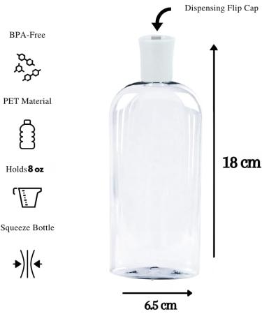 JND 8oz Plastic Squeeze Bottles with Flip Caps - 2 Pack, Refillable Leak Proof Travel Size Containers for Shampoo, Conditioner, Cleaning Solutions - Reusable Household Essentials (237ml) - Buy Online on GoSupps.com