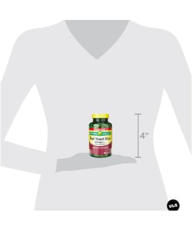 Spring Valley Red Yeast Rice for Cholesterol | 600 mg Capsules | 120 Count + VLS Sticker - Buy Online on GoSupps.com