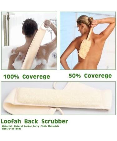 Vesaneae Luffashwamm Back Scrubber - Double-Sided Luffa Shower Brush for Body Care Exfoliation and Circulation | International Shipping Available - Buy Online on GoSupps.com