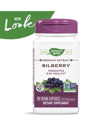 Nature's Way Bilberry Standardized Extract Veg Capsules 90 ea - Pack of 3 | 270 Count Total - Buy Online on GoSupps.com