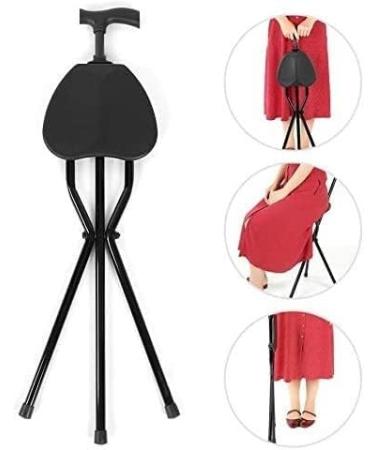 Walking Stick with Seat Garden tool parts Foldable Crutch with Seat 3 Legs Handle Cane Walking Stick Unisex for Elderly Household tool parts for Elderly Gift Selfless dedication - Buy Online on GoSupps.com