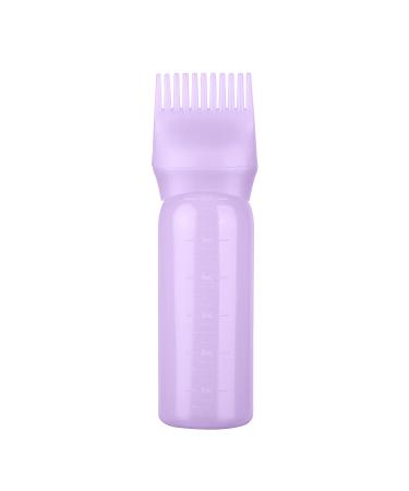 NAUZE 1 Pack Purple Hair Dye Brush Bottle Root Comb Applicator Bottle Hair Coloring Dye Applicator Scalp Treatment Bottle (Purple)