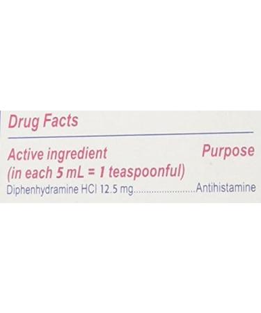 Children's Benadryl Antihistamine Allergy Relief Liquid - Dye-Free, Bubble Gum Flavored - 4 Oz - Buy Online on GoSupps.com