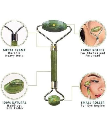 Generic Facial Massager Jade Roller & Gua Sha Tool Natural Himalayan Stone for Face Neck Healing Skin Wrinkles & Serum Application - Buy Online on GoSupps.com