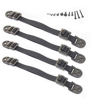 Heavy Duty Anti-Tip Furniture Straps Set for Child Proofing (4 Pieces) by Boxiki Kids. Adjustable Home Safety TV Wall Anchor and Earthquake Tipping Restraint Straps. (Black) 2 Pairs - Black