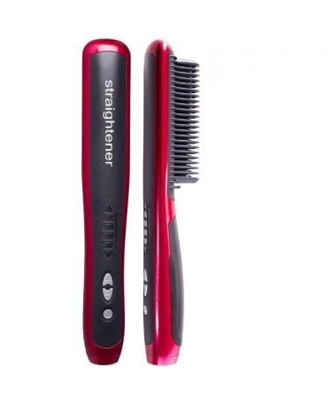 Hair Straightener Comb Matte Black AyzalHair Straightener Brush Straightening Comb for Women with 6 Temp 20s Fast Heating & Anti-Scald