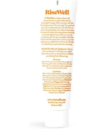 PRO Mineral Toothpaste - 100 ml | RiseWell | Natural Tooth Care for Whiter Teeth & Fresh Breath | International Shipping Available - Buy Online on GoSupps.com