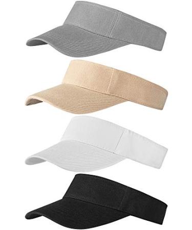 Trounistro 4 Pack Sun Sports Visor Hats Adjustable Hat Summer Cotton Cap Style 1