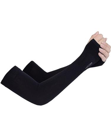 Nilioyul UV Protection Cooling Arm Sleeves Safety Fitness Protector Gradient Men Women Sunscreen Cycling Fishing Volleyball Black