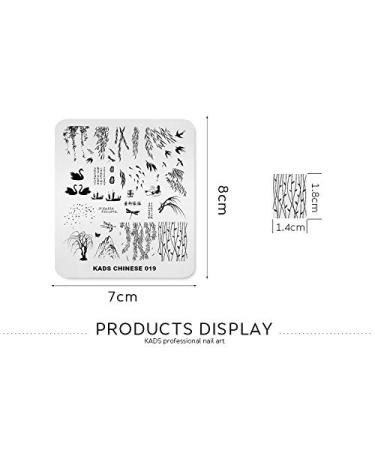 KADS Nail Art Stamping Plate - Spring Willow Swan Design | Nail Art Tools & Decoration (CN019) - Buy Online on GoSupps.com