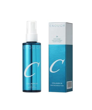 Enough Collagen 3X Moisture Makeup Fixer Korean Make Up Dewy Setting Spray for Face Long Lasting Hydrating Facial Mist with Hyaluronic Acid 3.38 fl oz (100 ml) Makeup Fixer 10.58 Ounce (Pack of 1)