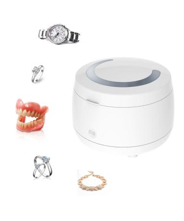 Ultrasonic Jewellery Cleaner Ultrasonic Cleaner for Dentures Retainer Mouth Guard Aligner Toothbrush Head 180ML 42kHz Ultrasonic Jewelry Cleaner for Gold Ring Watches at-Home or Travel Use