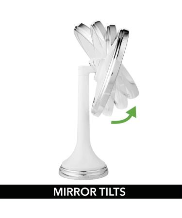 mDesign Modern Motion Sensor LED Makeup Vanity Mirror - Large 8 Round, 3X Magnification - Hands-Free, Rechargeable, Cordless - White/Chrome - Buy Online on GoSupps.com