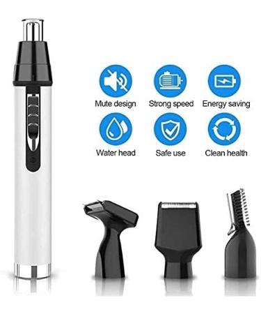 Nose and Ear Hair Trimmer - 4 in 1 Professional Painless Remover for Men & Women | Waterproof Stainless Steel | Mute Motor & Cleaning Brush - Buy Online on GoSupps.com